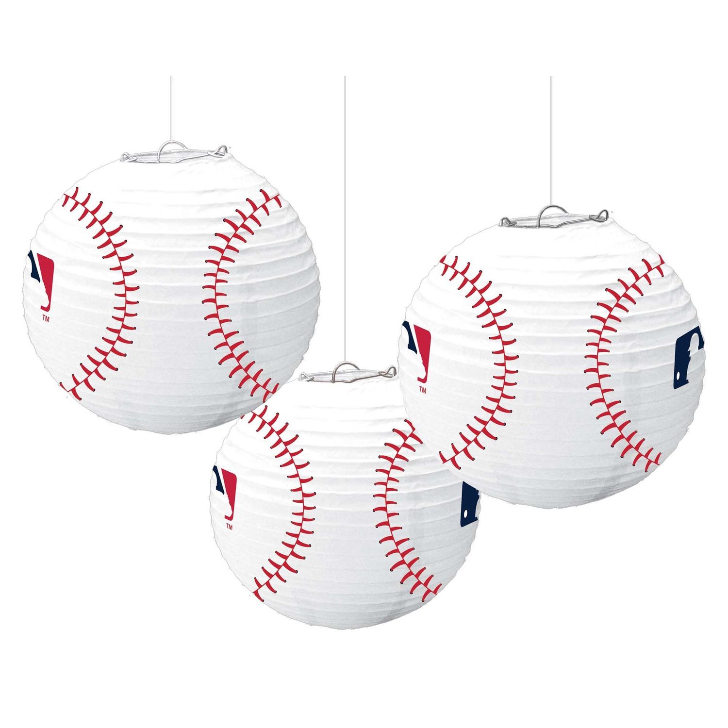 MLB Baseball Paper Lanterns 3ct