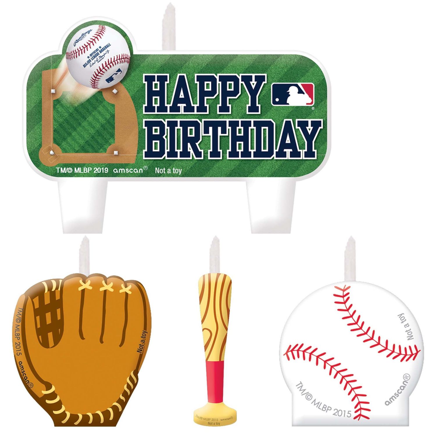 MLB Baseball Birthday Candles, 4ct