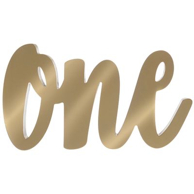 Gold One 1st Birthday Block Letter Sign