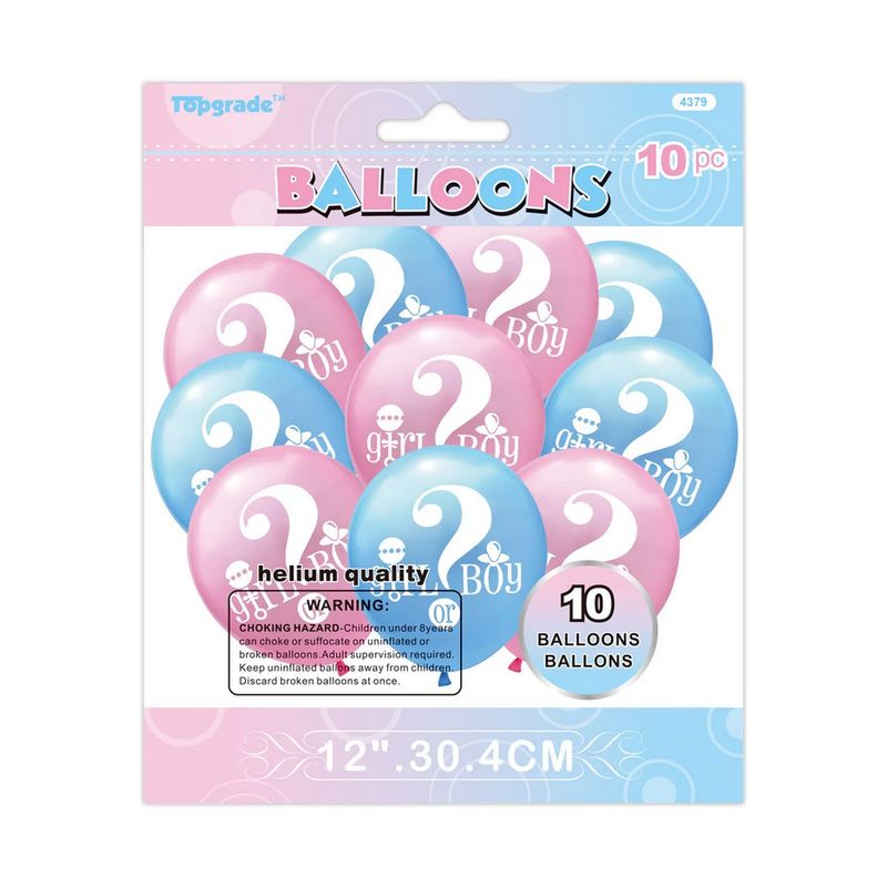 Gender Reveal 12&quot; Latex Girl or Boy 10ct