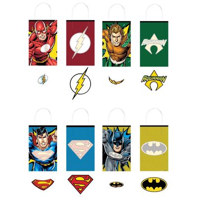 Justice League Heroes Unite Create Your Own Favor Bag Kit 8ct
