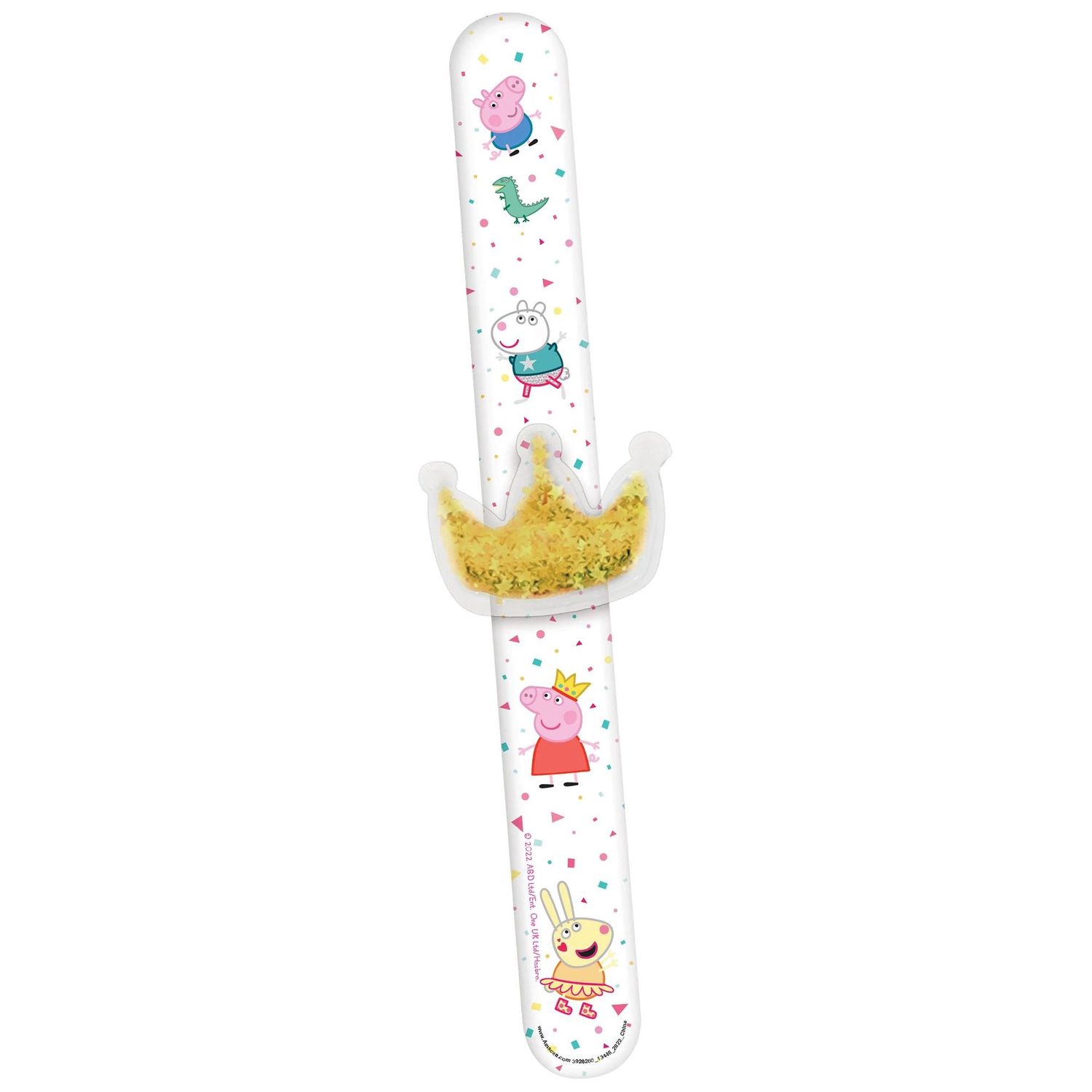 Peppa Pig Confetti Party Plastic Slap Bracelets, 9in, 4ct