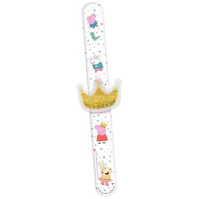 Peppa Pig Confetti Party Plastic Slap Bracelets, 9in, 4ct