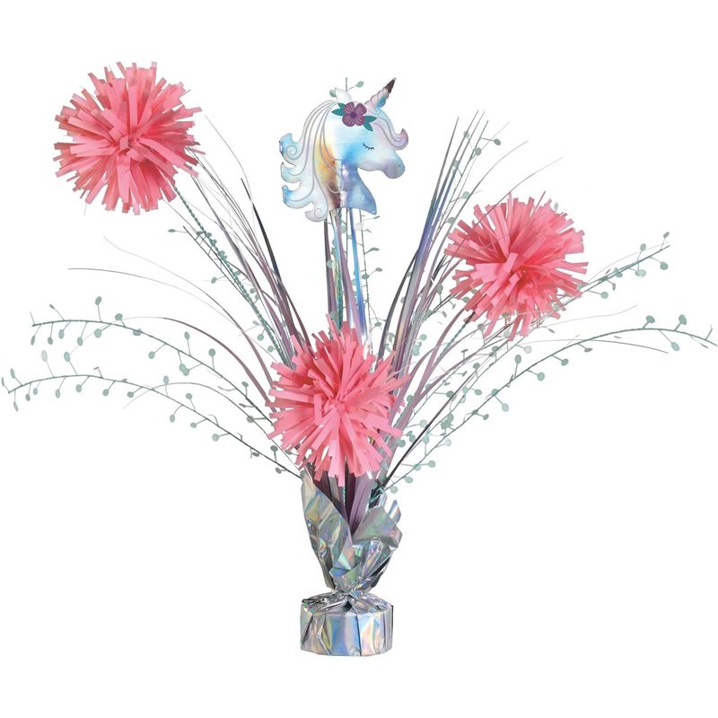 Enchanted Unicorn Tinsel Burst Centerpiece 18&quot;