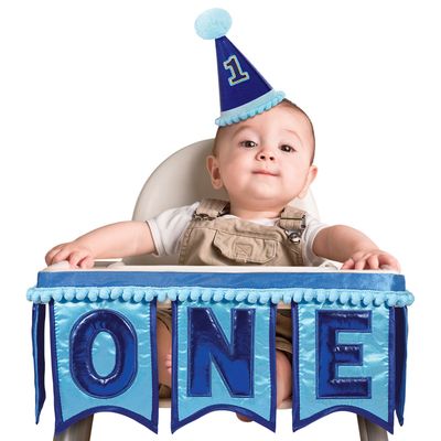 Blue 1st Birthday Deluxe High Chair Decoration