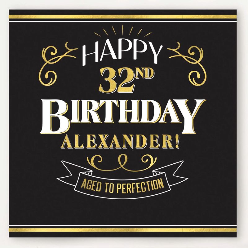 Customizable Black &amp; Gold Better With Age Birthday Plastic Scene Setter, 5.4ft x 5.4ft