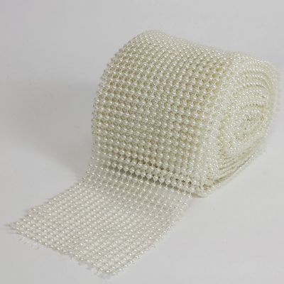 4.5&quot; 4MM FLAT PEARL RIBBON, 10YDS/ROLL