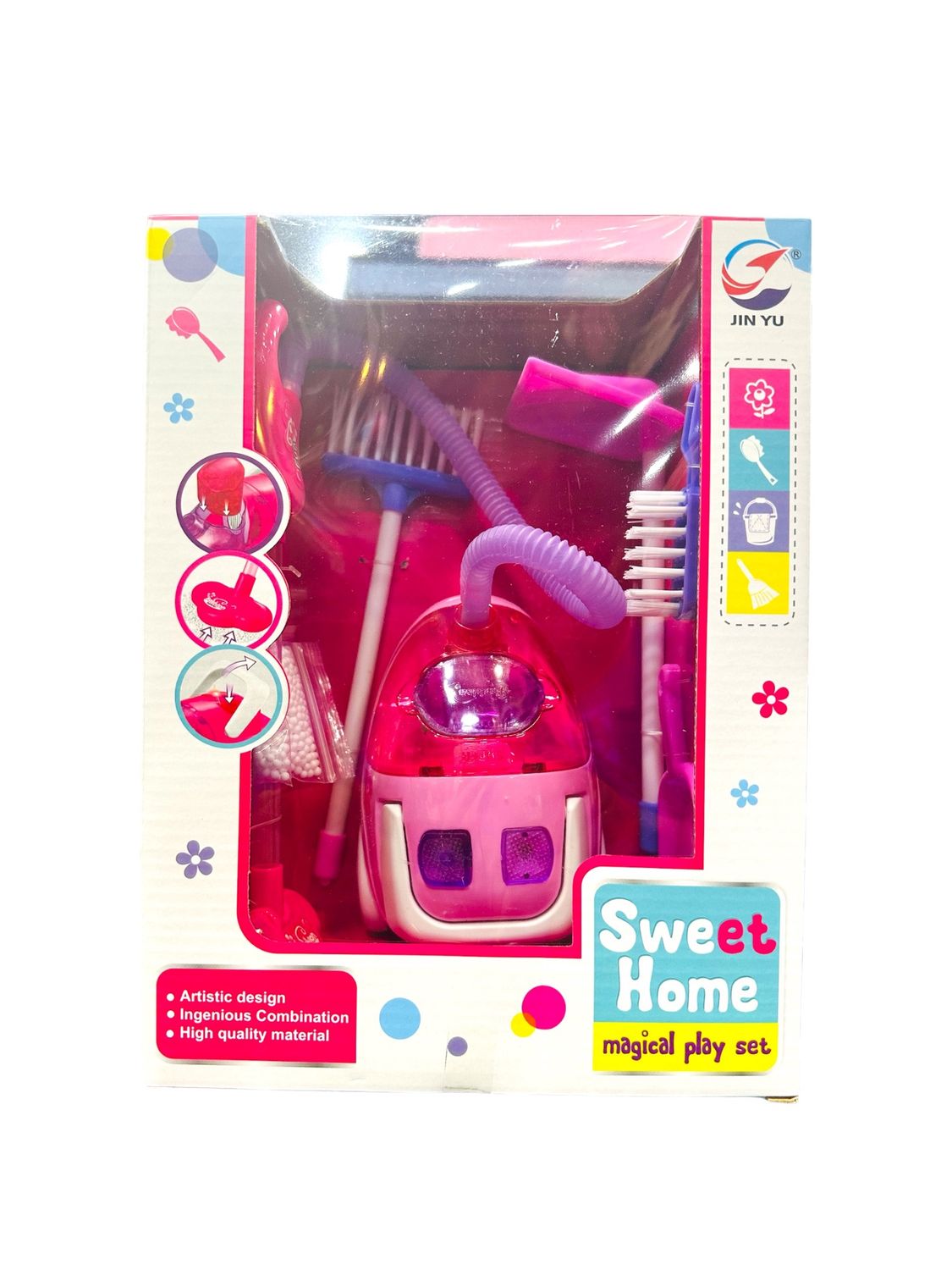 Vaccume machine with broom set w lights