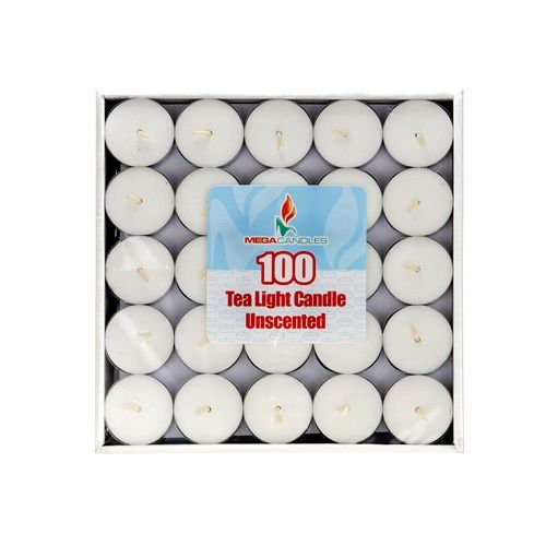 100 pcs Unscented Tea Light Candle in Box - White