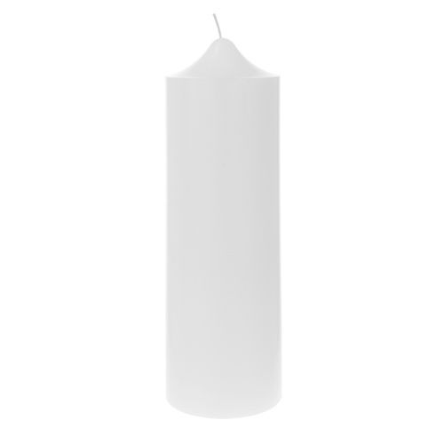 3&quot; x 9&quot; Unscented Round Dome Top Pillar Candle - White