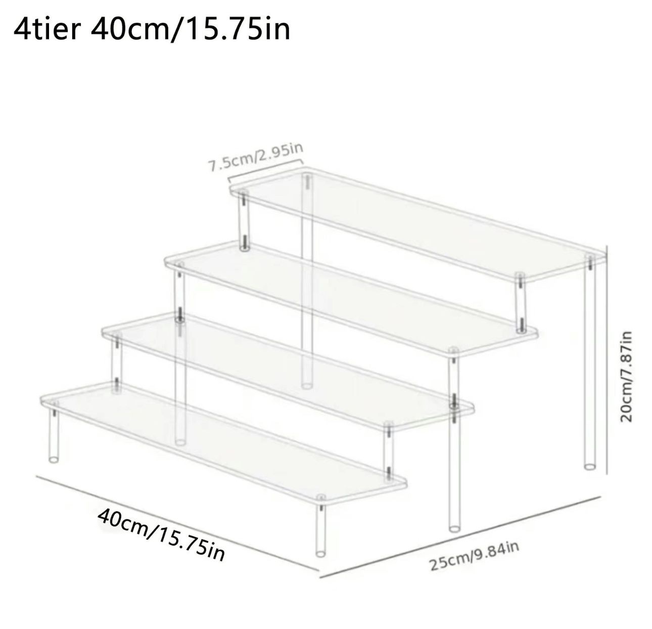 4 tier acrylic dessert cup Display stand clear