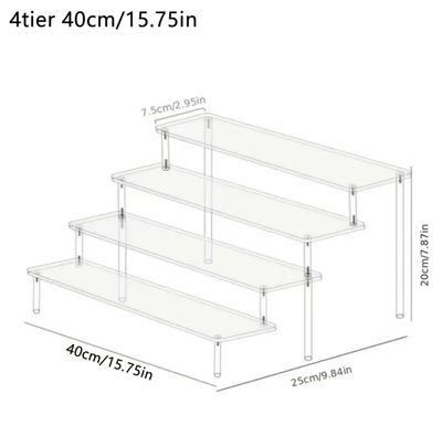 4 tier acrylic dessert cup Display stand clear
