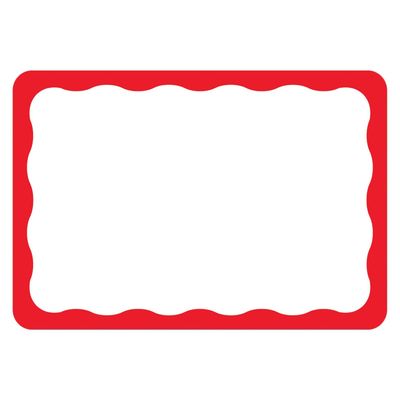 Red Border Name Tags 100ct