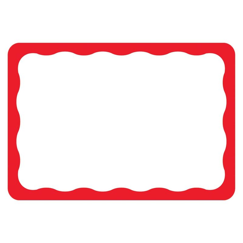 Red Border Name Tags 100ct