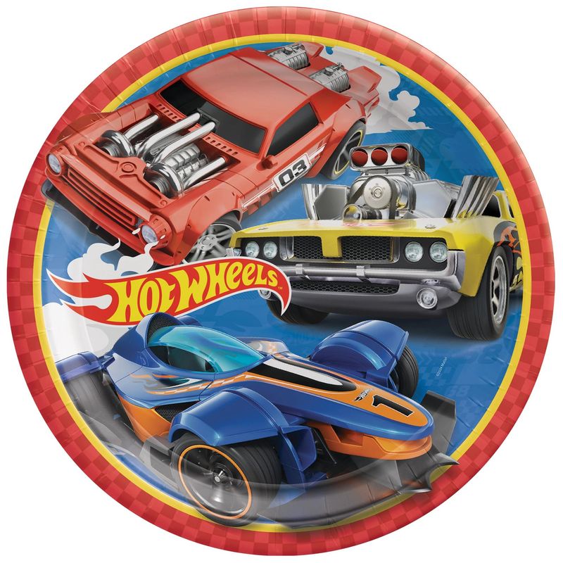 Hot Wheels Lunch Plates, 9in, 8ct