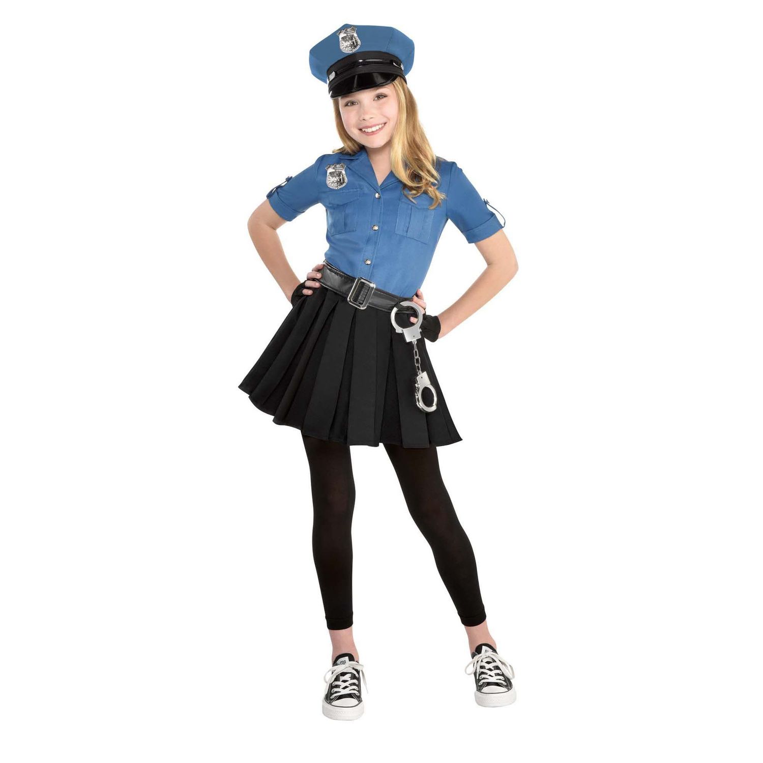 Girls Officer Cutie Cop Costume, SIZE CHECK: S