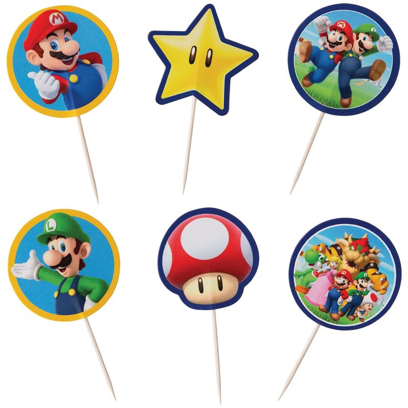 Super Mario Cupcake Picks, 3.5in, 24ct