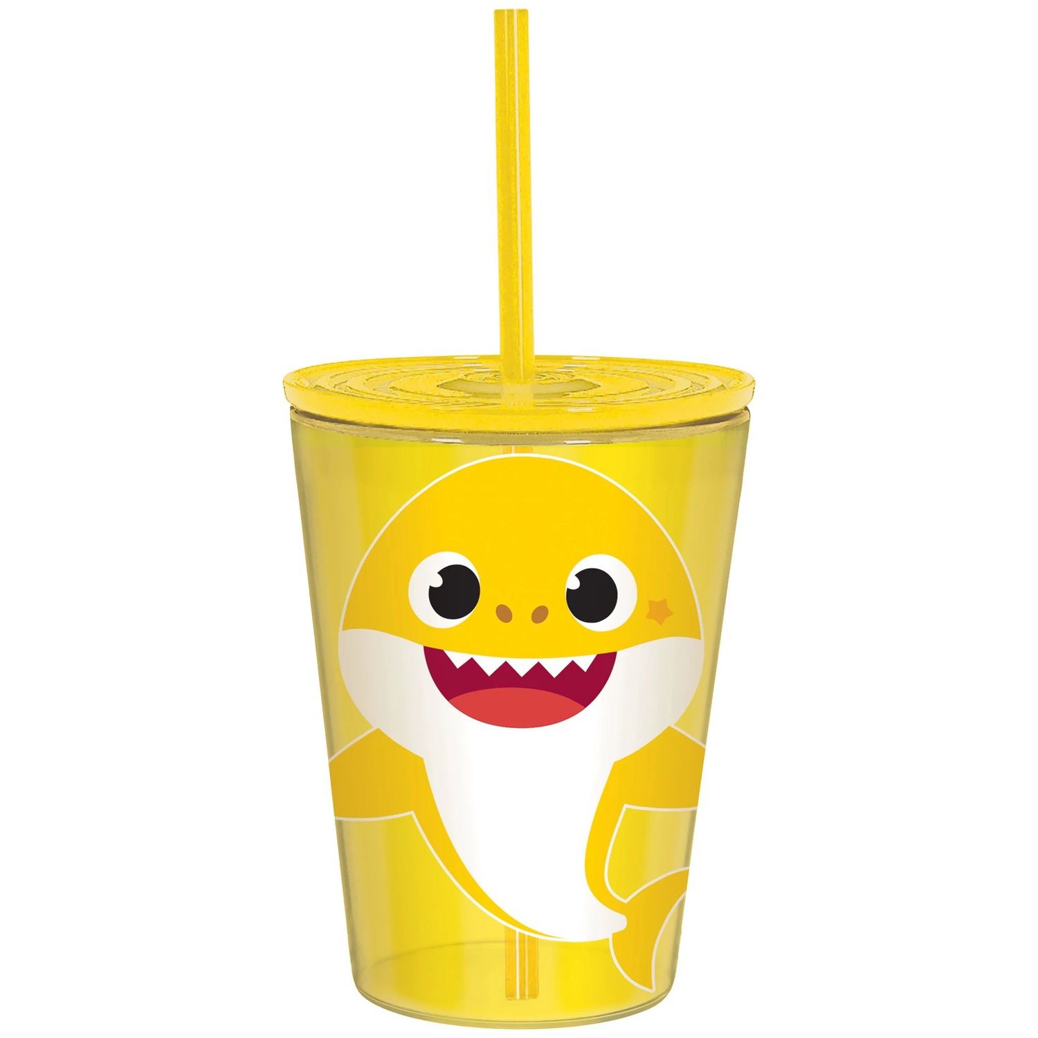 Baby Shark Plastic Tumbler with Straw, 18oz