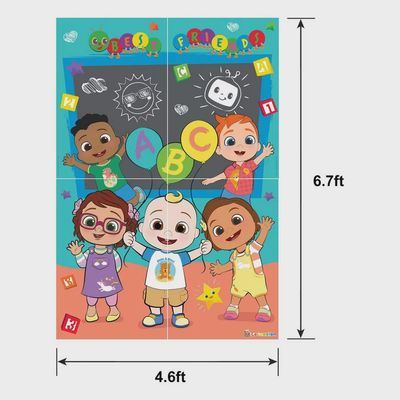 CoComelon Plastic &amp; Cardstock Photo Booth Kit, 4.6ft x 6.7ft