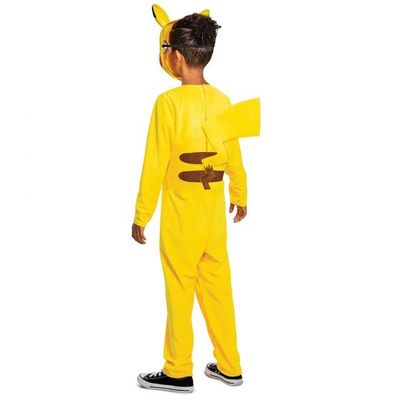 Pikachu Classic Child Costume – Jumpsuit with Tail &amp; Character Mask