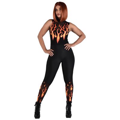 Adult Flaming Devil Catsuit