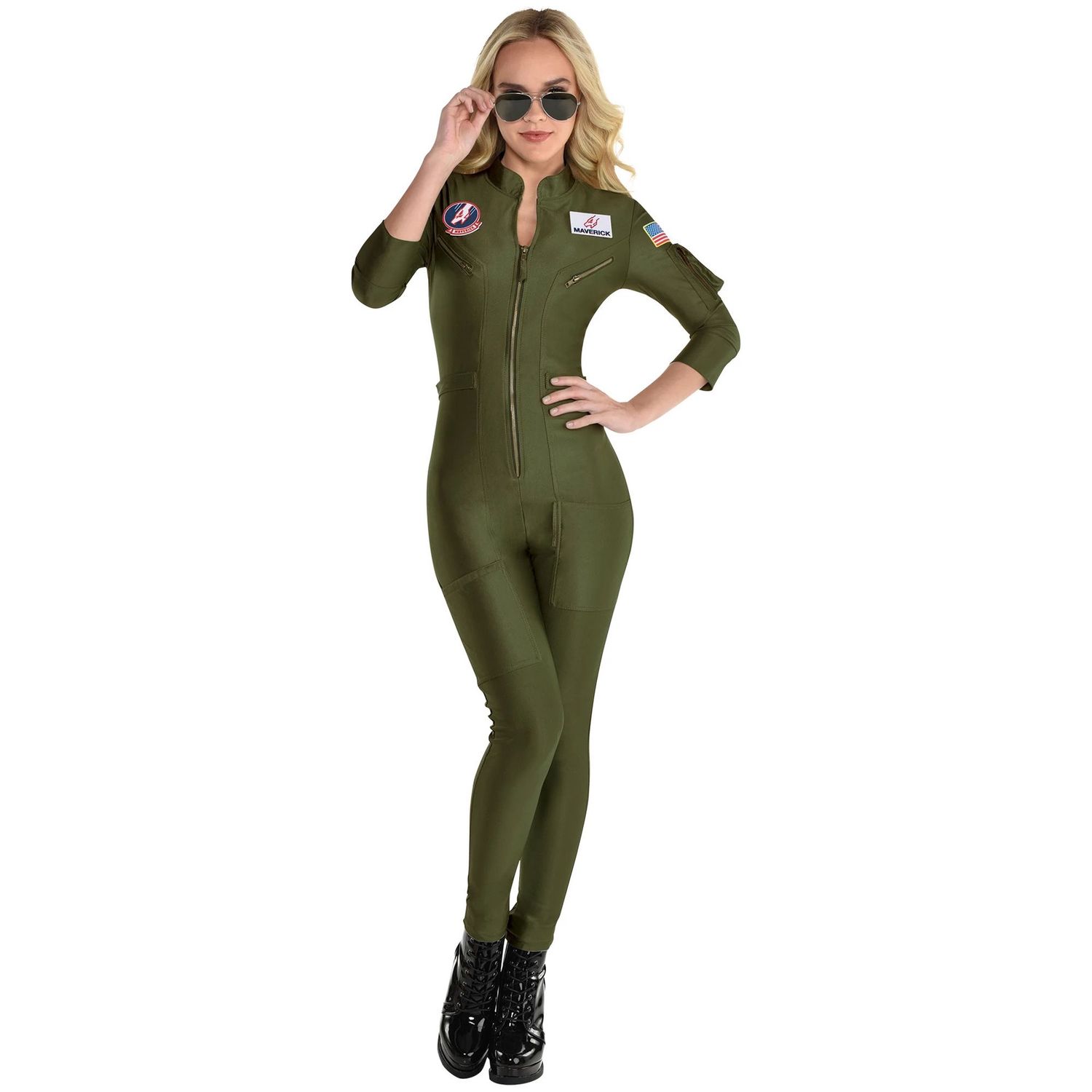 Maverick Flight Suit Costume for Women - Top Gun 2, Sizes: S