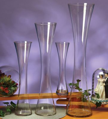 SLIM WAIST GLASS VASE, 1 PC/DISPLAY BOX,