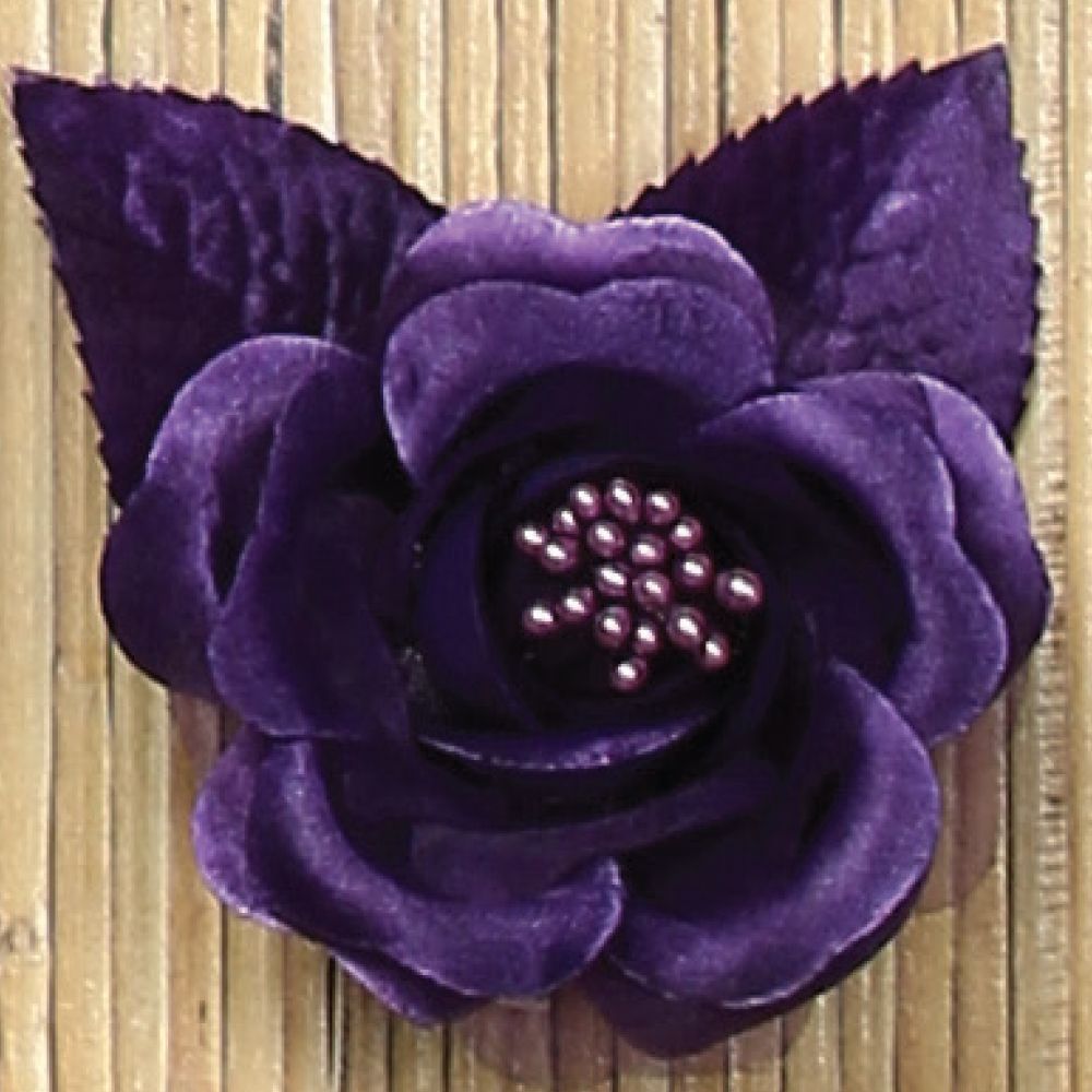 Satin Single Rose 12ct per pack 2", Color: purple