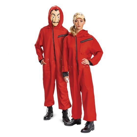 Money Heist Adult Jumpsuit W/ Mask, Size: L-XL(42-46)