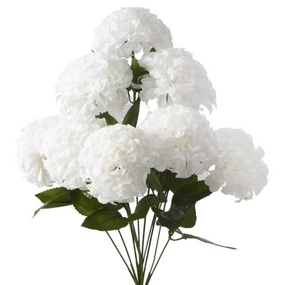 Artificial Hydrangea Bouquet - White 12-HEAD