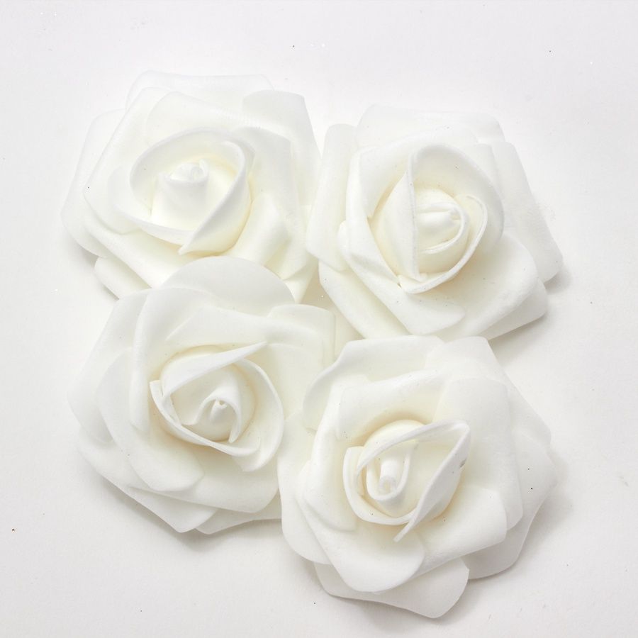 Foam Rose 2¾&quot; 50pc/bag - White