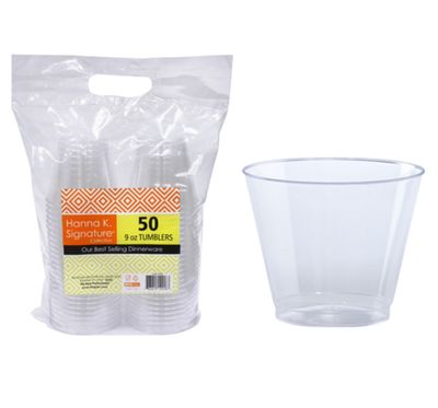 Clear Deluxe Plastic 9oz Old Fashioned Tumbler 50ct