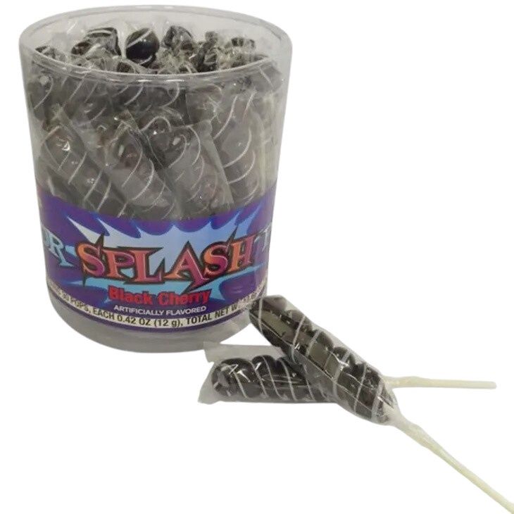 Splash Swirl Lollipops .42oz - 30ct, Color: BLACK