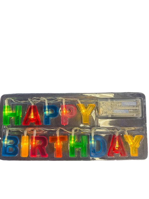 &quot;Happy Birthday&quot; LED Light – Multicolor – Battery Operated