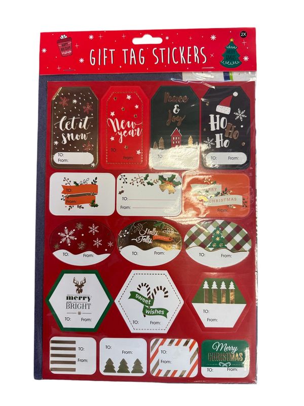 Christmas Gift Tag Stickers 34ct