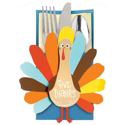 Happy Turkey Day Cutlery Holder Multi-Pack (12ct)