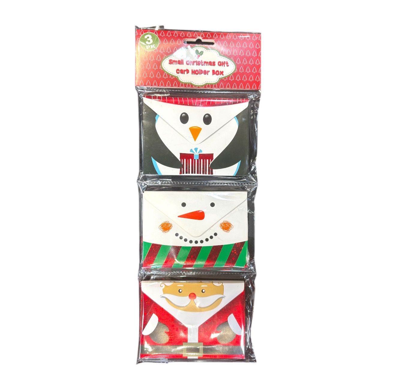 3PK CHRISTMAS GIFT CARD HOLDER