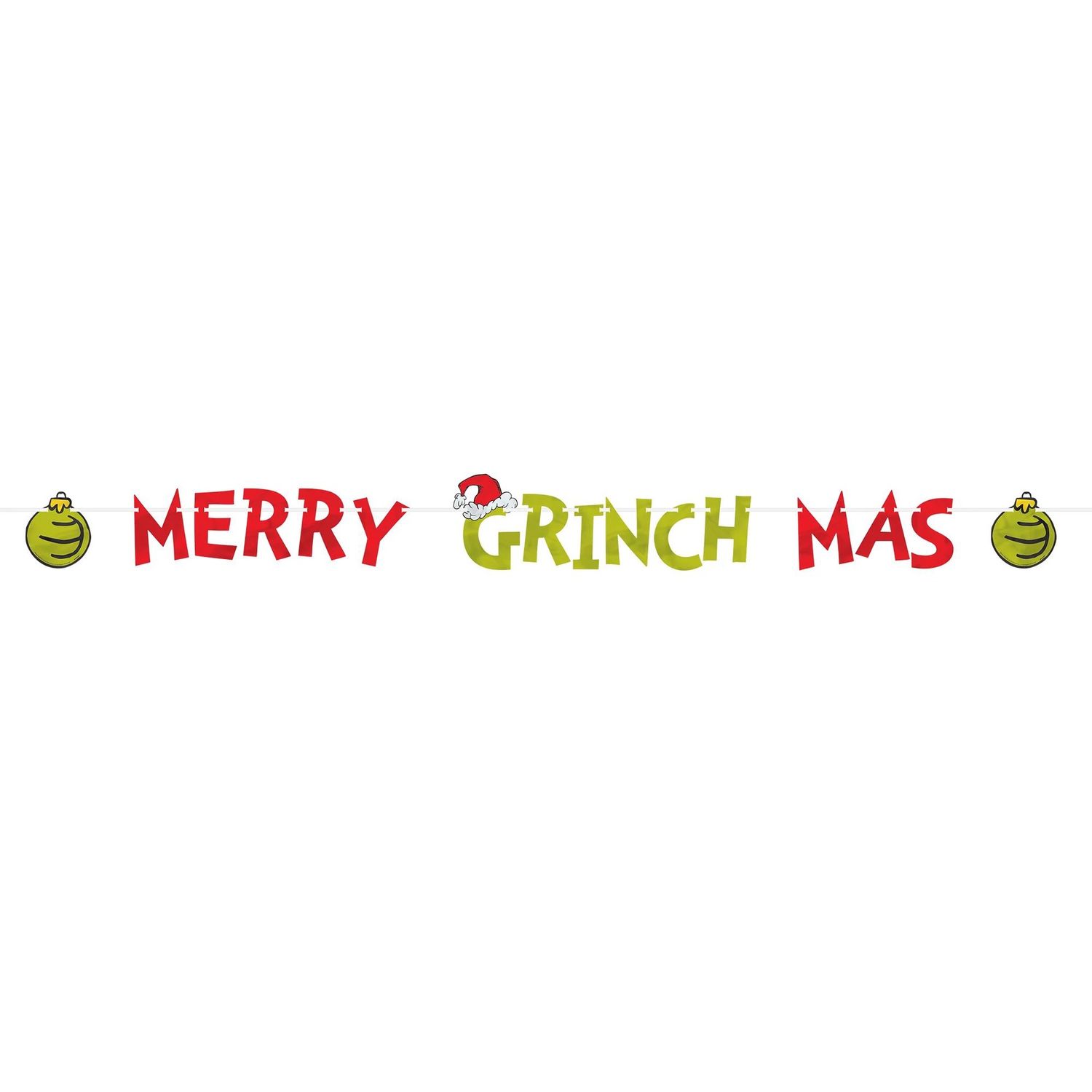 Metallic Merry Grinchmas Cardstock Letter Banner, 12ft