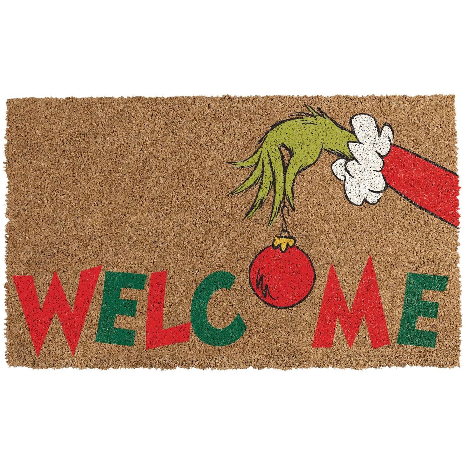 Grinch Welcome Coir &amp; Vinyl Doormat, 29.5in x 17.75in - Dr. Seuss