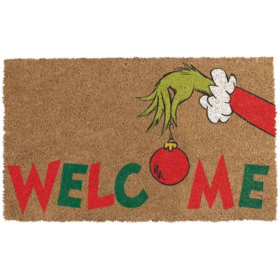 Grinch Welcome Coir &amp; Vinyl Doormat, 29.5in x 17.75in - Dr. Seuss