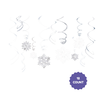 Snowflake Swirl Decorations 12ct