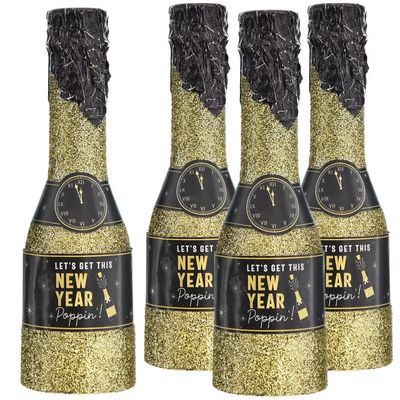 New Year's Mini Glitter Bottle Confetti Poppers, 4 ct. New Year's Mini Glitter Bottle Confetti Poppers, 4 ct.