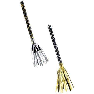 Black, Silver, &amp; Gold Fringe Blowouts, 8ct