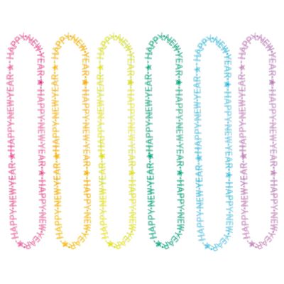 Glow-in-the-Dark Happy New Year Necklaces, 6ct