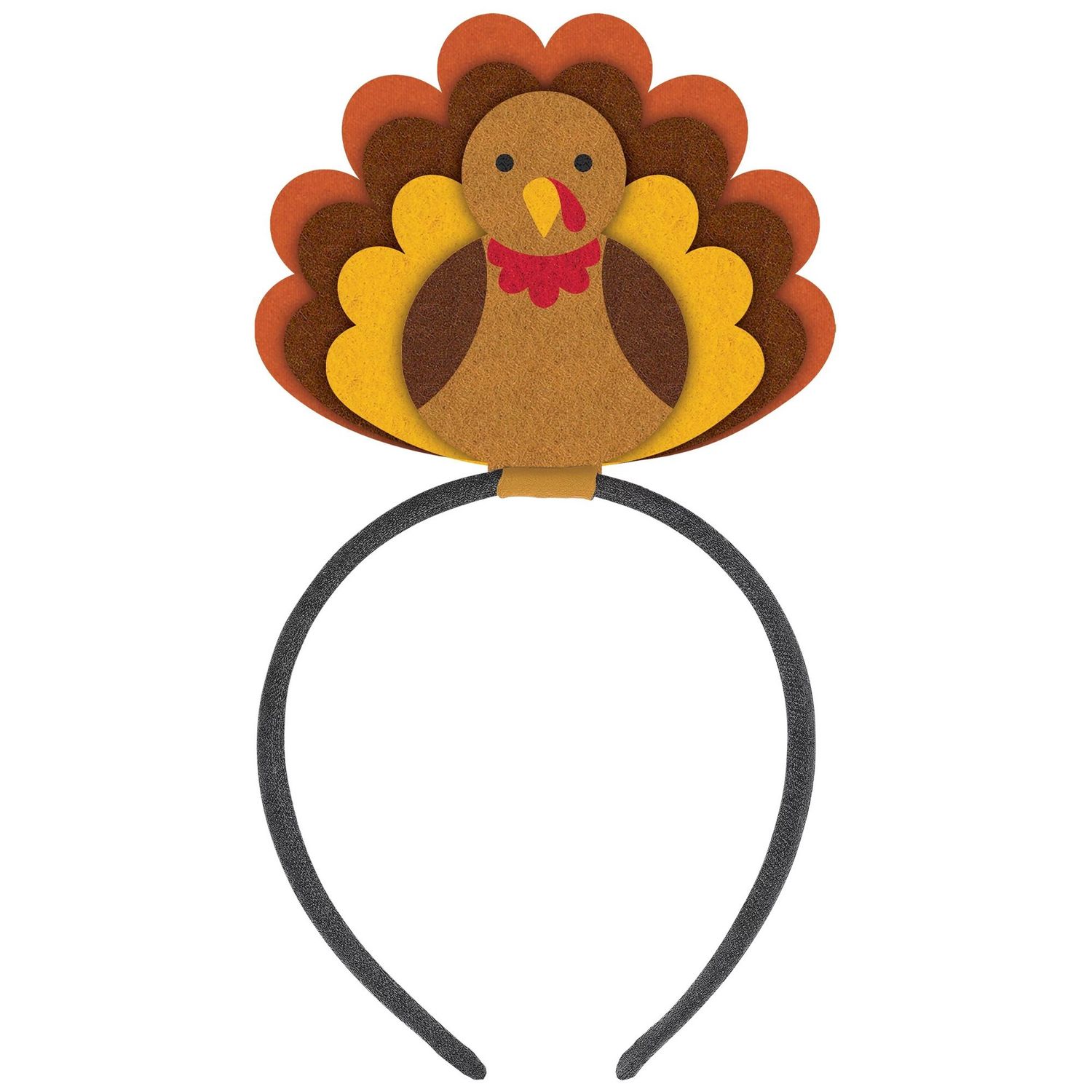 Thanksgiving Turkey Felt Headband, 5.3in x 10in Thanksgiving Turkey Felt Headband, 5.3in x 10in