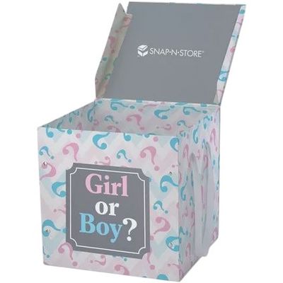 Large Pink &amp; Blue Gender Reveal Box, 17.5in