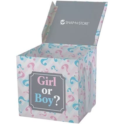 Large Pink &amp; Blue Gender Reveal Box, 17.5in