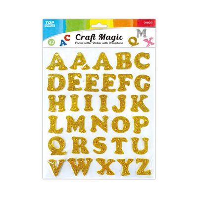 EVA letter sticker 1.5&quot;  w/GLT+rhinestone