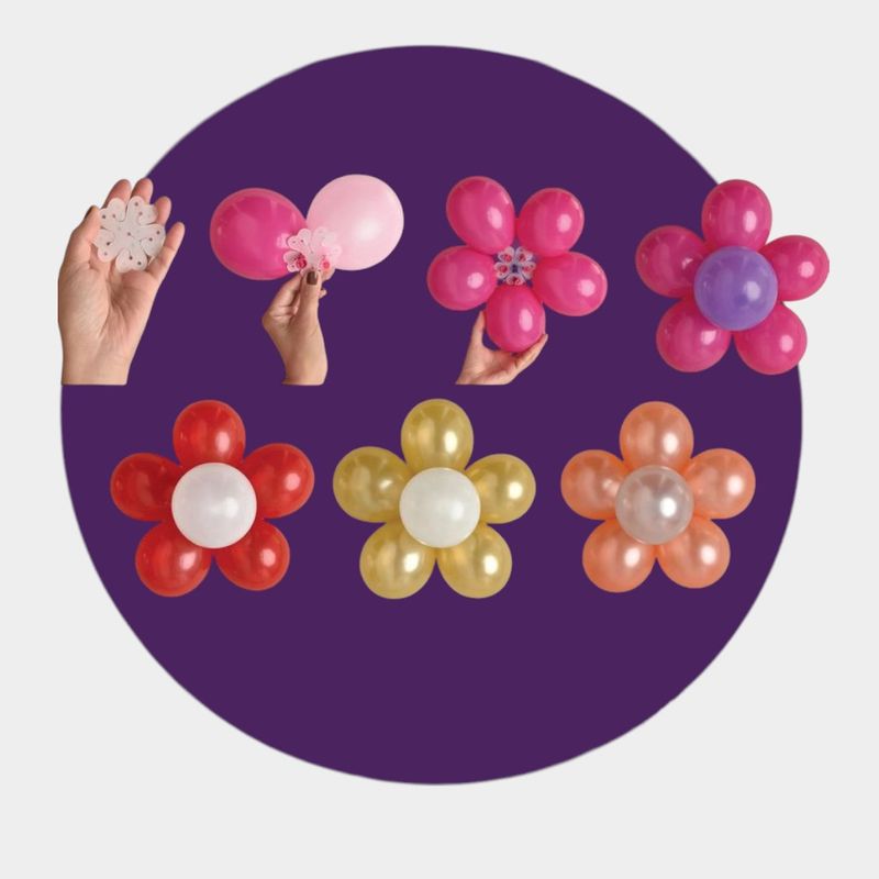 Flower shape disc balloon holder