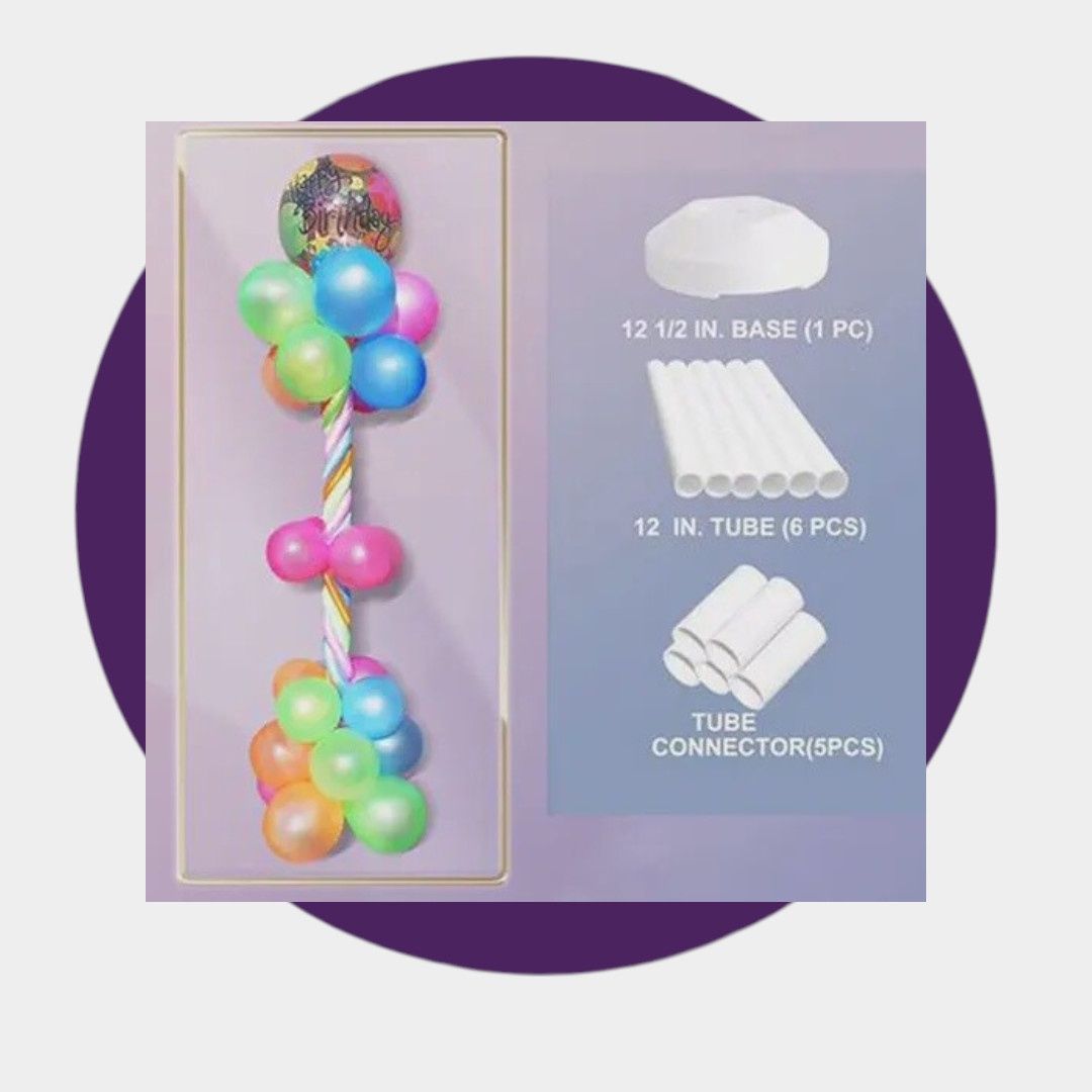 WHITE -72″ BALLOON COLUMN W/12.5″ BASE, 1 SET/BOX